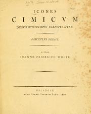 Cover of: Icones Cimicum descriptionibus illustratae by Johann Friedrich Wolff
