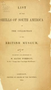 Cover of: List of the shells of South America in the collection of the British Museum.