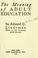 Cover of: The meaning of adult education