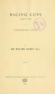 Cover of: Racing cups 1595 to 1850: coursing cups