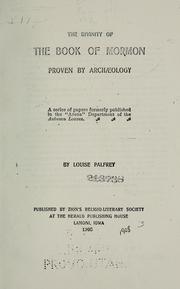 Cover of: The Divinity of the Book of Mormon Proven by Archaeology
