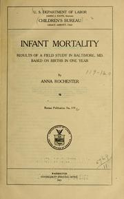 Cover of: Infant mortality by United States. Children's Bureau.
