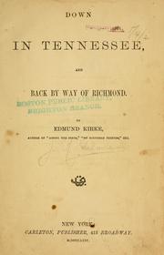 Cover of: Down in Tennessee and back by way of Richmond