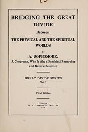 Cover of: Bridging the great divide between the physical and the spiritual worlds | A. Sophomore