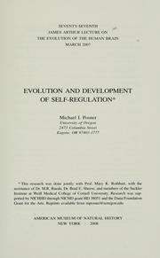 Cover of: Evolution and development of self-regulation