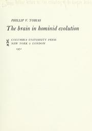Cover of: The brain in hominid evolution by Tobias, Phillip V.