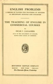 Cover of: The teaching of English in commercial courses