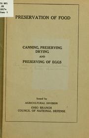 Preservation of food by Ohio. State university, Columbus. Dept. of home economics