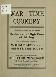 Cover of: War time cookery