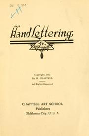 Cover of: Hand lettering