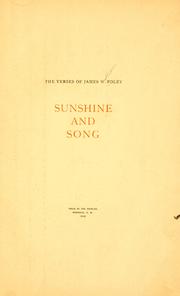 Cover of: verses of James W. Foley.: Sunshine and song.