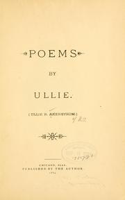 Cover of: Poems | Ullie R. Akerstrom