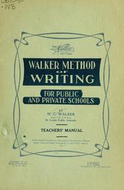 Cover of: Walker method of writing for public and private schools