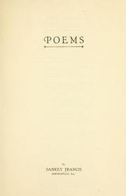 Cover of: Poems. by Sankey Francis