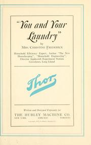 Cover of: "You and your laundry"