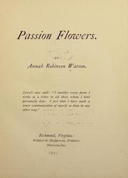 Cover of: Passion flowers.
