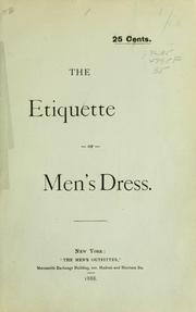 Cover of: The etiquette of men's dress