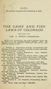 Cover of: game and fish laws of Colorado.