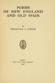 Cover of: Poems of New England and old Spain