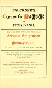 Cover of: Falckner's Curieuse nachricht von Pennsylvania by Daniel Falckner
