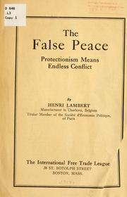 Cover of: The false peace by Henri Lambert