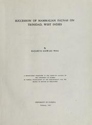 Cover of: Succession of mammalian faunas on Trinidad, West Indies.