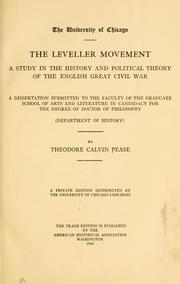 Cover of: The Leveller movement: a study in the history and political theory of the English great civil war ...