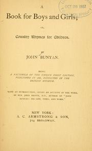 Cover of: A book for boys and girls, or, Country rhymes for children by John Bunyan