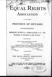 Cover of: Important letter by a resident of Quebec as to "the disabilities of Protestants in that province"