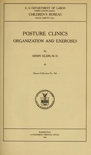 Cover of: Posture clinics: organization and exercises