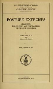 Cover of: Posture exercises: a handbook for schools and for teachers of physical education