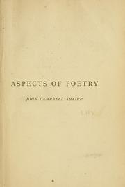 Cover of: Aspects of poetry: being lectures delivered at Oxford.