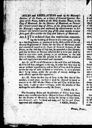 Cover of: Rules and regulations made by His Majesty