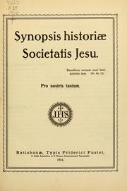 Cover of: Synopsis historiae Societatis Jesu by 