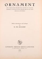 Cover of: Ornament, two thousand decorative motifs in colour: forming a survey of the applied art of all ages and all countries