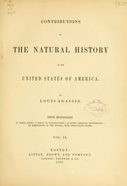 Cover of: Contributions to the natural history of the United States of America.