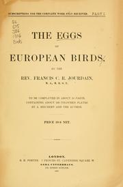Cover of: eggs of European birds