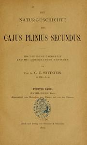 Cover of: Die Natugeschichte des Cajus Plinius Secundus by Pliny the Elder