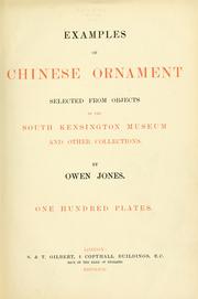 Cover of: Examples of Chinese ornament selected from objects in the South Kensington museum and other collections.