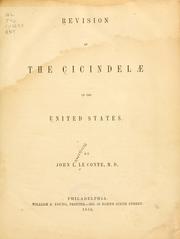 Cover of: Revision of the Cincindelæ of the United States.