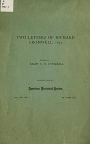 Cover of: Two letters of Richard Cromwell, 1659.