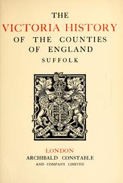Cover of: The Victoria history of the county of Suffolk by ed. by William Page.