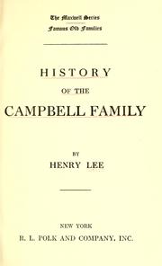 Cover of: History of the Campbell family. by 