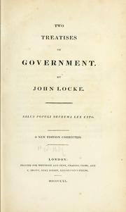 Cover of: Two treatises of government by John Locke