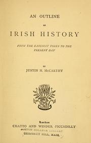 Cover of: outline of Irish history: from the earliest times to the present day