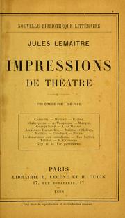 Cover of: Impressions de théatre