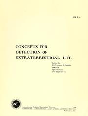Cover of: Concepts for detection of extraterrestrial life