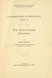 Cover of: The education situation