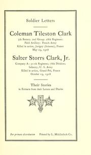 Cover of: Soldier letters by Coleman Tileston Clark