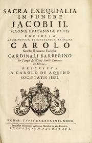Cover of: Sacra exequialia in funere Jacobi II by Carlo d' Aquino